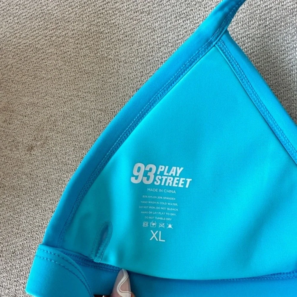 93 play street bikini bubble blue triangle Serena top new XL - Picture 6 of 8